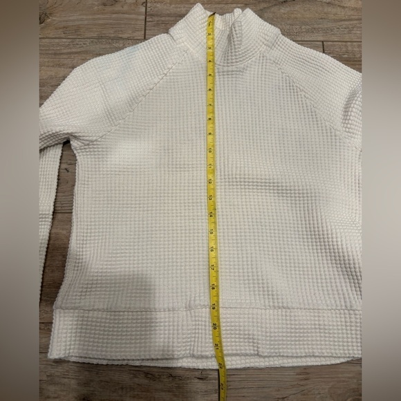 The North Face Chabot Mock Neck Long Sleeve Waffle Sweater White Ivory Small - Picture 3 of 7